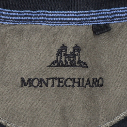 Montechiaro Men's Blue Small 1/4 Zip Pullover Sweatshirt
