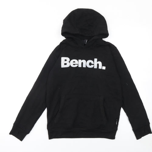 Bench Boys Black Pullover Hoodie 9-10 Years Hooded Sweatshirt