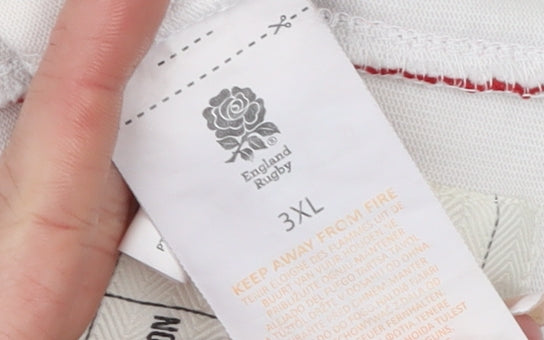 England Rugby Mens 3XL White Long Sleeve Polo Shirt Cotton Top