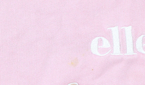 Ellesse Womens Pink Pullover Hoodie UK 12 Cotton Casual Logo Sweatshirt