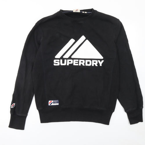 Superdry Men’s Black Crew Neck Pullover Sweatshirt Size S