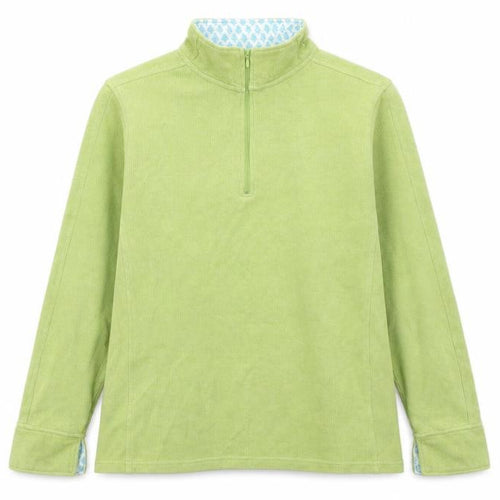 Orvis Women's Green Cotton 1/2 Zip Mock Neck Jumper Size L