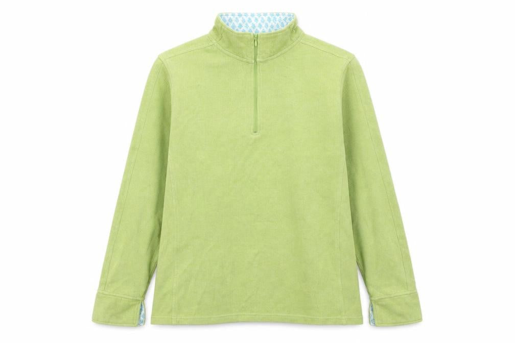 Orvis Women's Green Cotton 1/2 Zip Mock Neck Jumper Size L