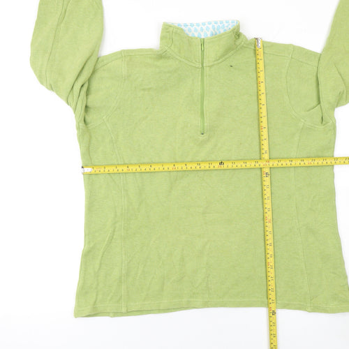 Orvis Women's Green Cotton 1/2 Zip Mock Neck Jumper Size L