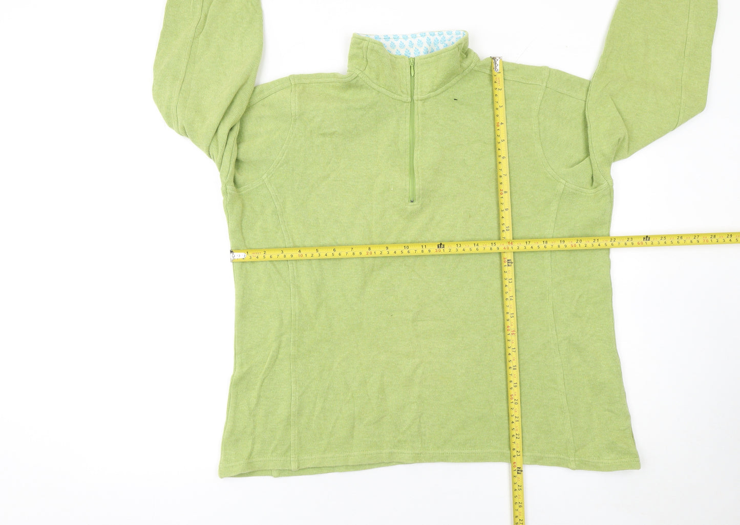 Orvis Women's Green Cotton 1/2 Zip Mock Neck Jumper Size L