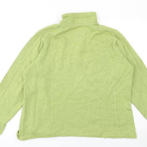Orvis Women's Green Cotton 1/2 Zip Mock Neck Jumper Size L