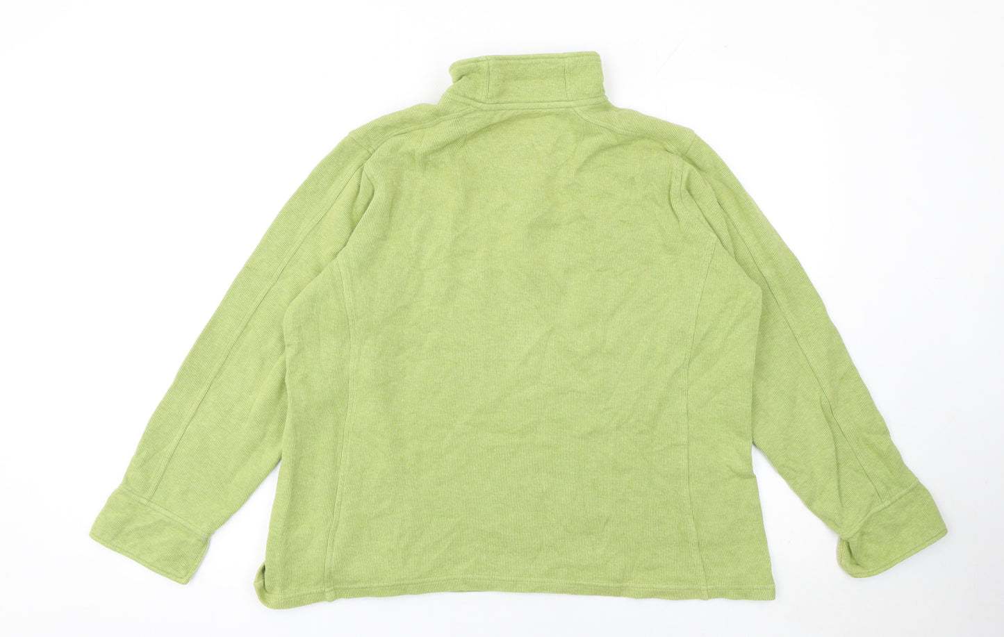 Orvis Women's Green Cotton 1/2 Zip Mock Neck Jumper Size L