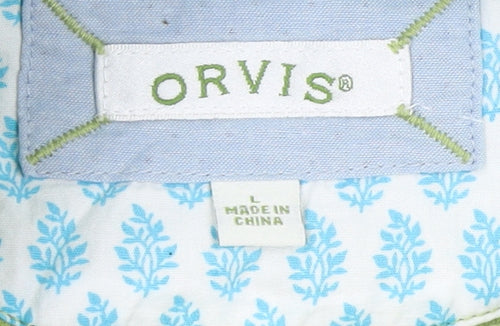 Orvis Women's Green Cotton 1/2 Zip Mock Neck Jumper Size L