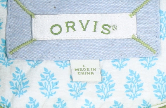 Orvis Women's Green Cotton 1/2 Zip Mock Neck Jumper Size L