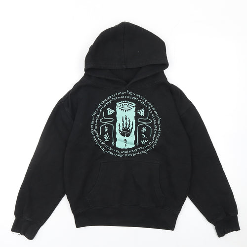 Club Classic Boys Black Pullover Hoodie 5-6 Years Graphic Fleece Sweatshirt