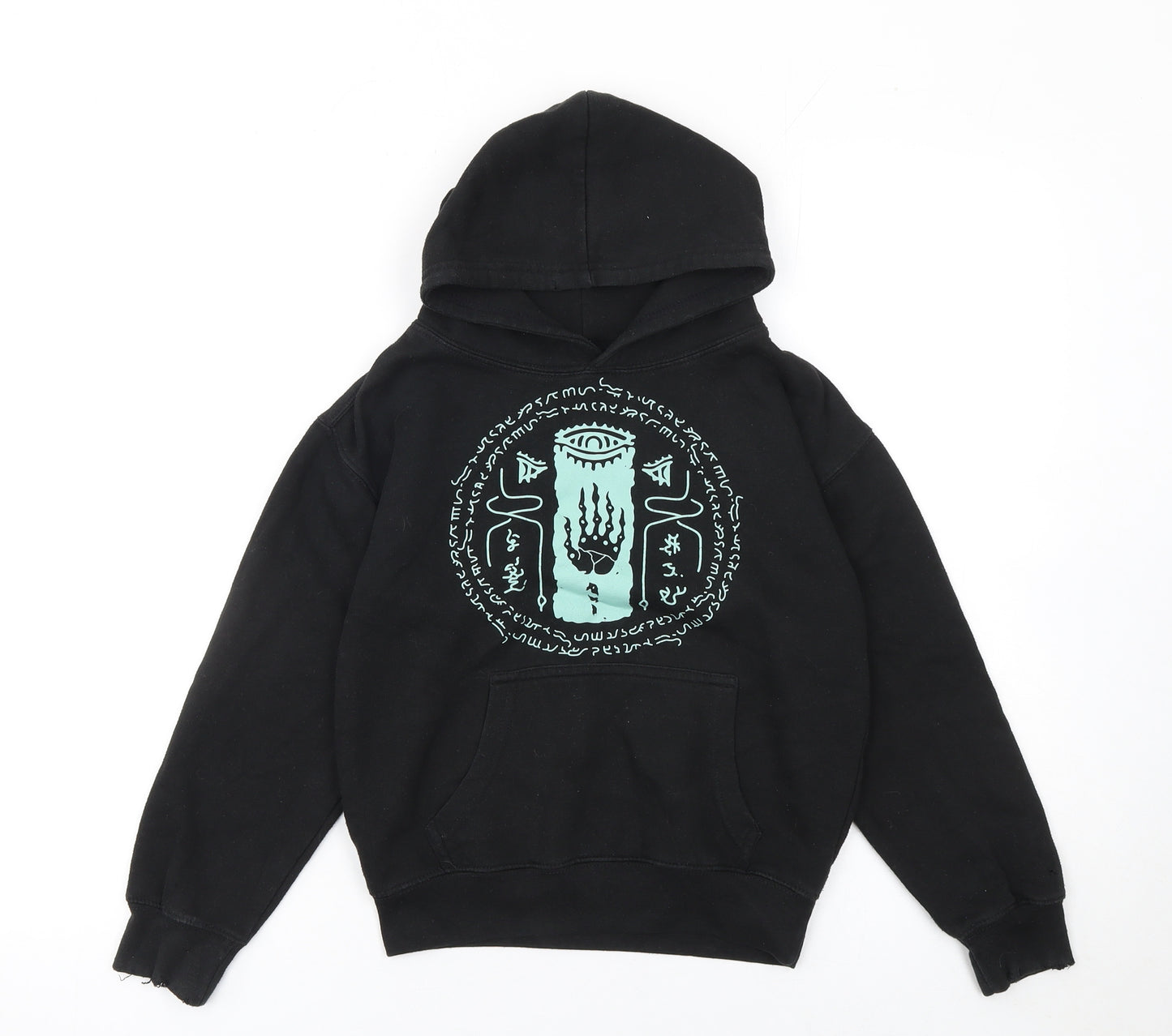 Club Classic Boys Black Pullover Hoodie 5-6 Years Graphic Fleece Sweatshirt