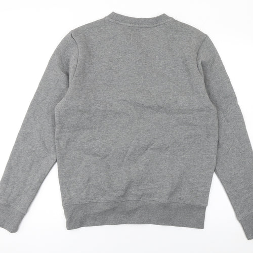 Dockers Men Grey Regular Fit Crew Neck Fleece Sweatshirt Size S