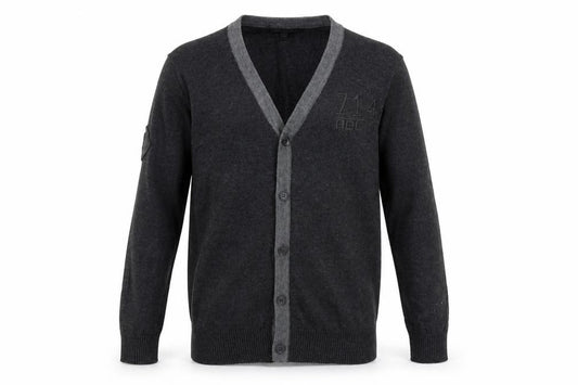 Rebel Boys Dark Grey Cotton Cardigan 152cm Button-Up V-Neck Jumper