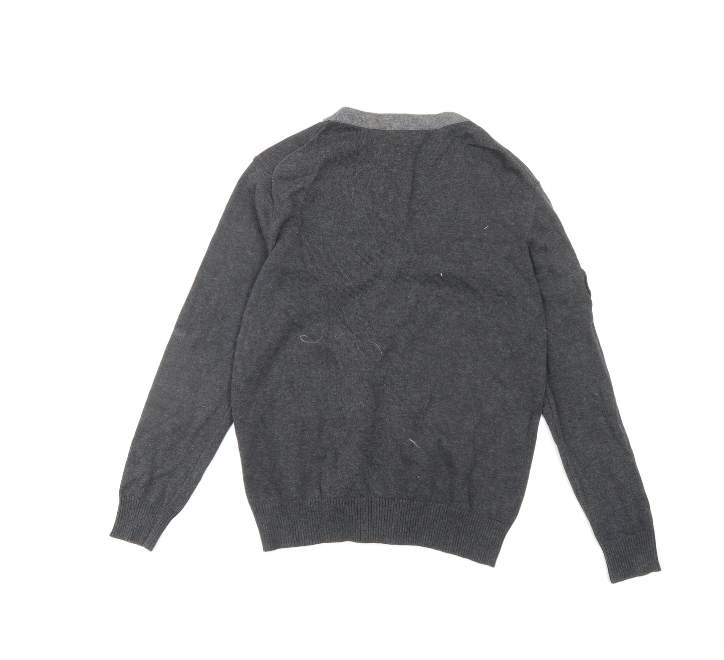 Rebel Boys Dark Grey Cotton Cardigan 152cm Button-Up V-Neck Jumper