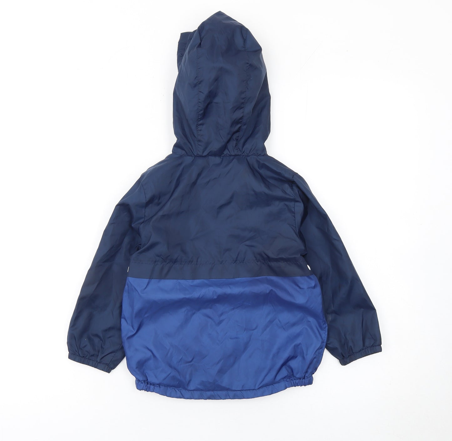 Next Boys Blue Hooded Windbreaker Jacket 2-3 Years Polyester Lined