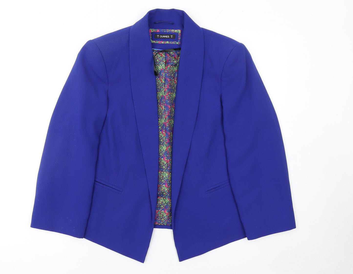 Dunnes Women Blue Blazer Jacket Size 16 Single Breasted Lined