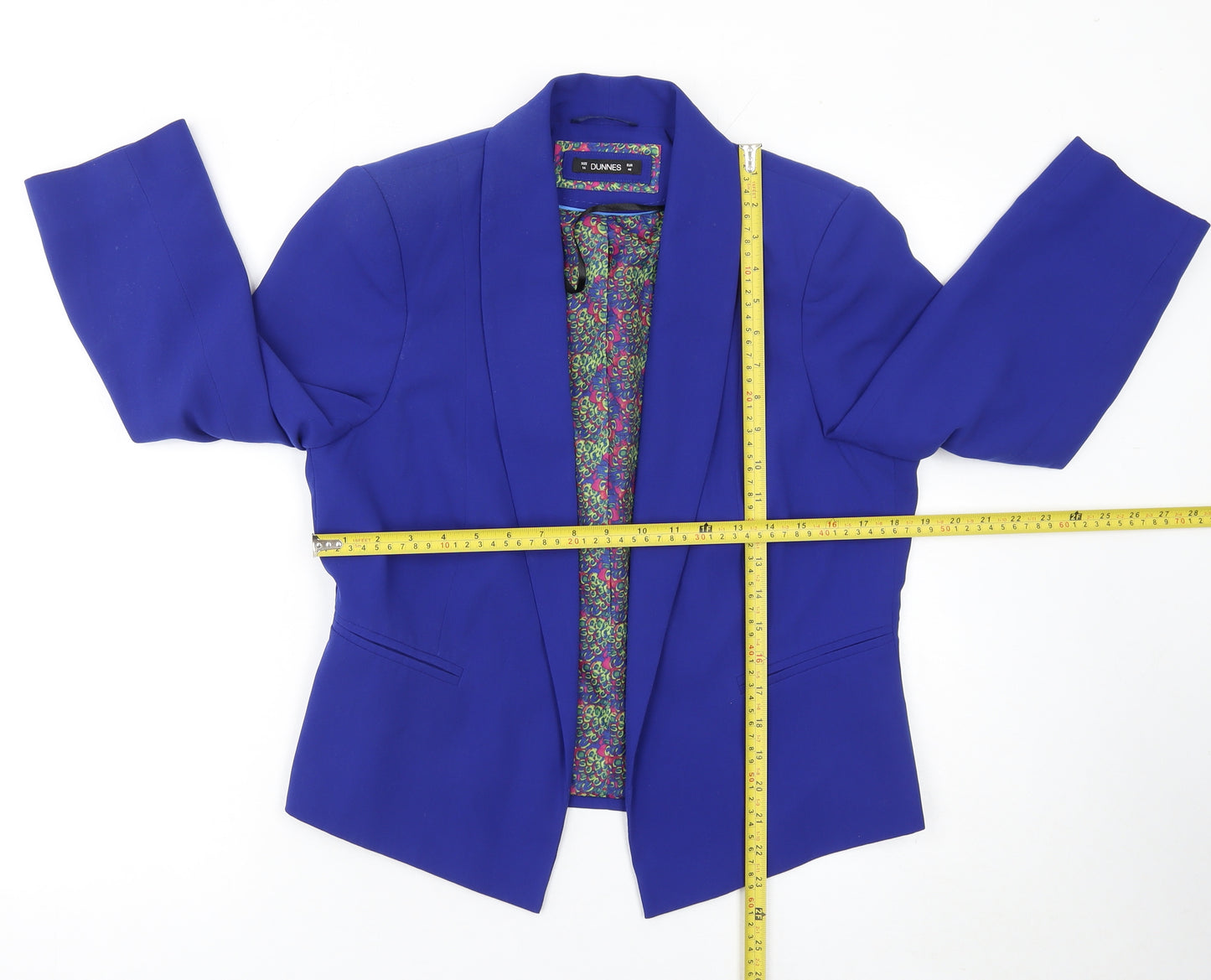 Dunnes Women Blue Blazer Jacket Size 16 Single Breasted Lined