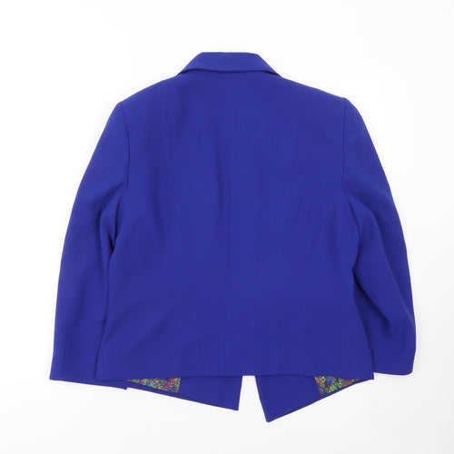 Dunnes Women Blue Blazer Jacket Size 16 Single Breasted Lined