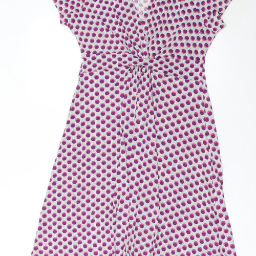 East Women Pink Polka Dot Stretch Shift Dress Size 10