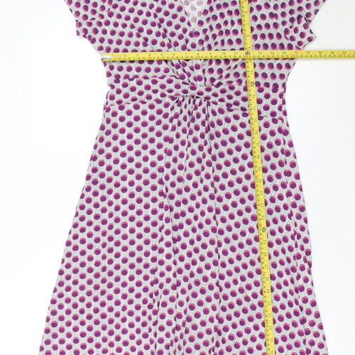 East Women Pink Polka Dot Stretch Shift Dress Size 10