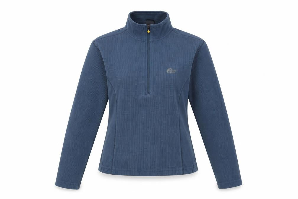 Front view of Lowe Alpine Women Blue 1/2 Zip Pullover Fleece Sweatshirt S