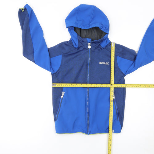 Regatta Boys Blue Softshell Hooded Full Zip Outdoor Jacket 9-10 Years