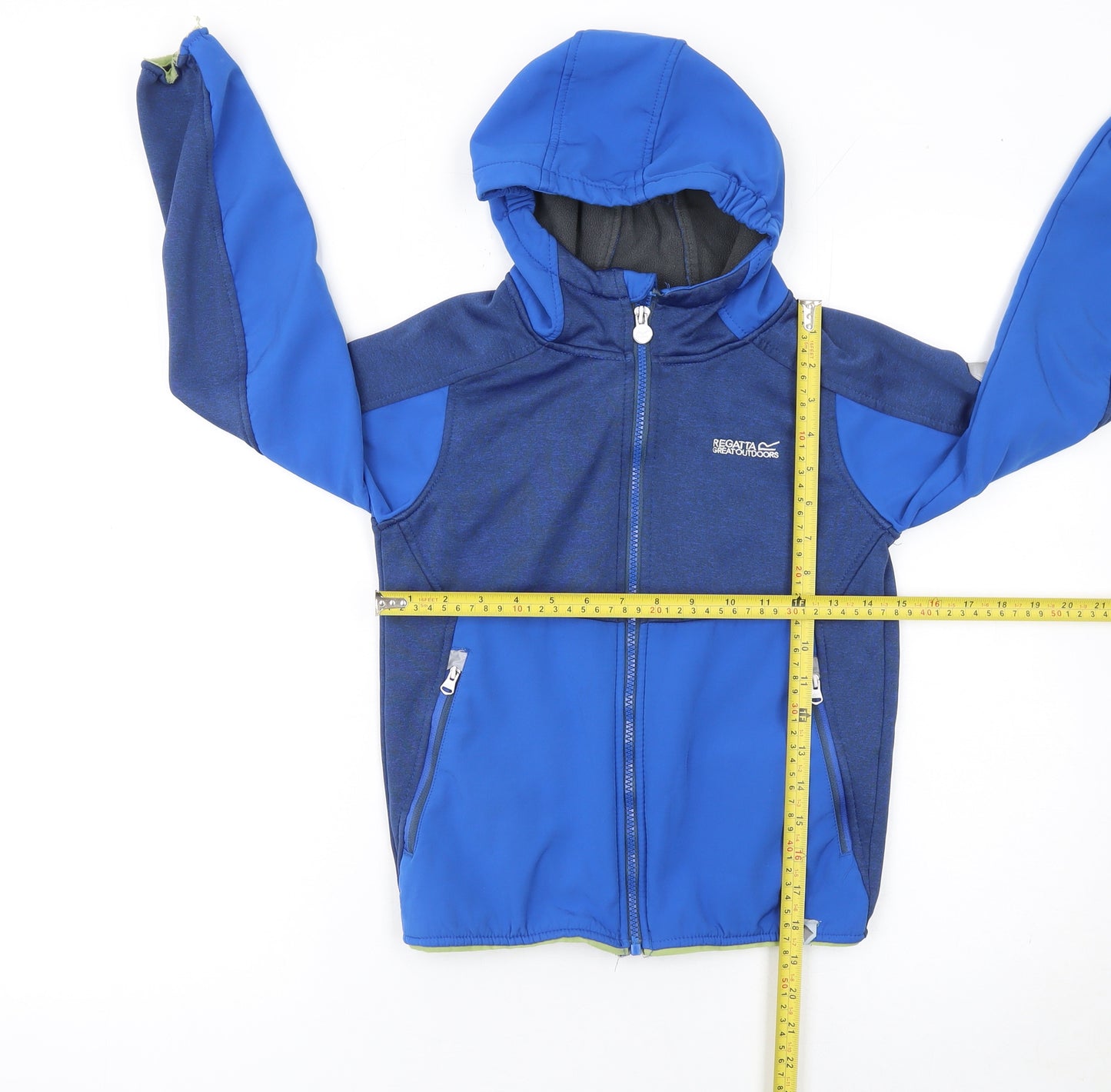 Regatta Boys Blue Softshell Hooded Full Zip Outdoor Jacket 9-10 Years