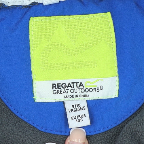 Regatta Boys Blue Softshell Hooded Full Zip Outdoor Jacket 9-10 Years