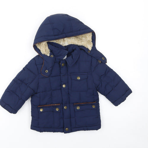 Mayoral Unisex Baby Blue 9-12 Months Hooded Puffer Jacket