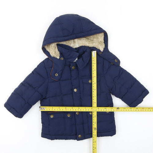 Mayoral Unisex Baby Blue 9-12 Months Hooded Puffer Jacket