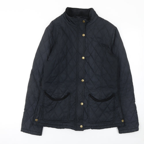 Jack Murphy Womens Black Quilted Jacket Size 10 Regular Padded Coat