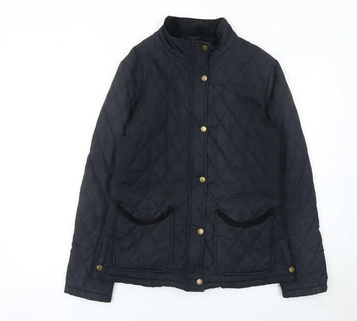 Jack Murphy Womens Black Quilted Jacket Size 10 Regular Padded Coat
