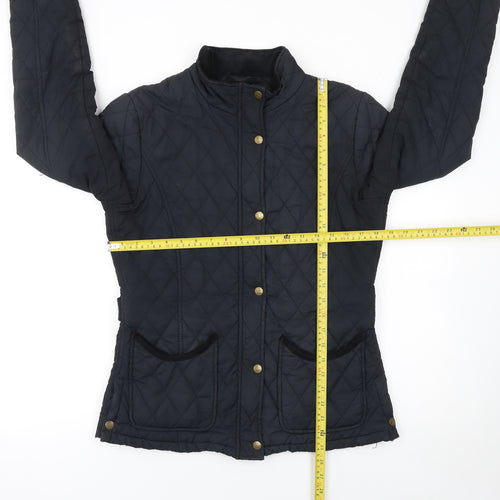Jack Murphy Womens Black Quilted Jacket Size 10 Regular Padded Coat