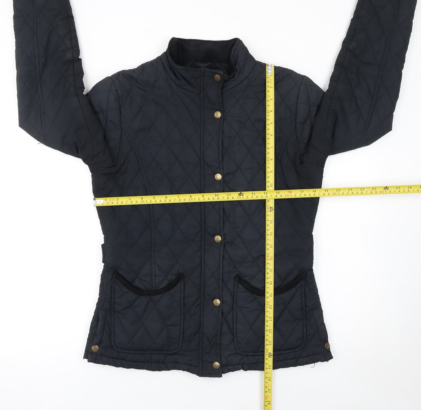 Jack Murphy Womens Black Quilted Jacket Size 10 Regular Padded Coat