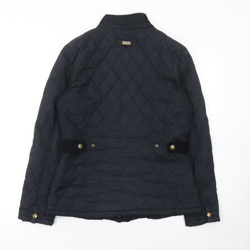 Jack Murphy Womens Black Quilted Jacket Size 10 Regular Padded Coat