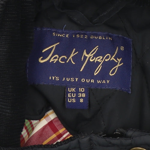 Jack Murphy Womens Black Quilted Jacket Size 10 Regular Padded Coat