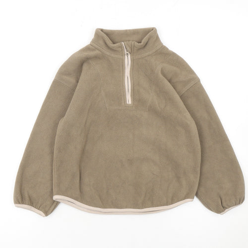 George Boys Beige Fleece 1/4 Zip Pullover Sweatshirt 5-6 Years
