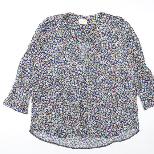 Vila Women’s Multicoloured Floral V-Neck Tunic Blouse Size L