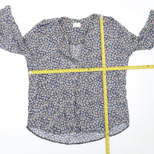 Vila Women’s Multicoloured Floral V-Neck Tunic Blouse Size L