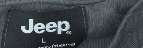 Jeep Men's Grey Graphic Wrangler T-Shirt Size L Crew Neck Cotton