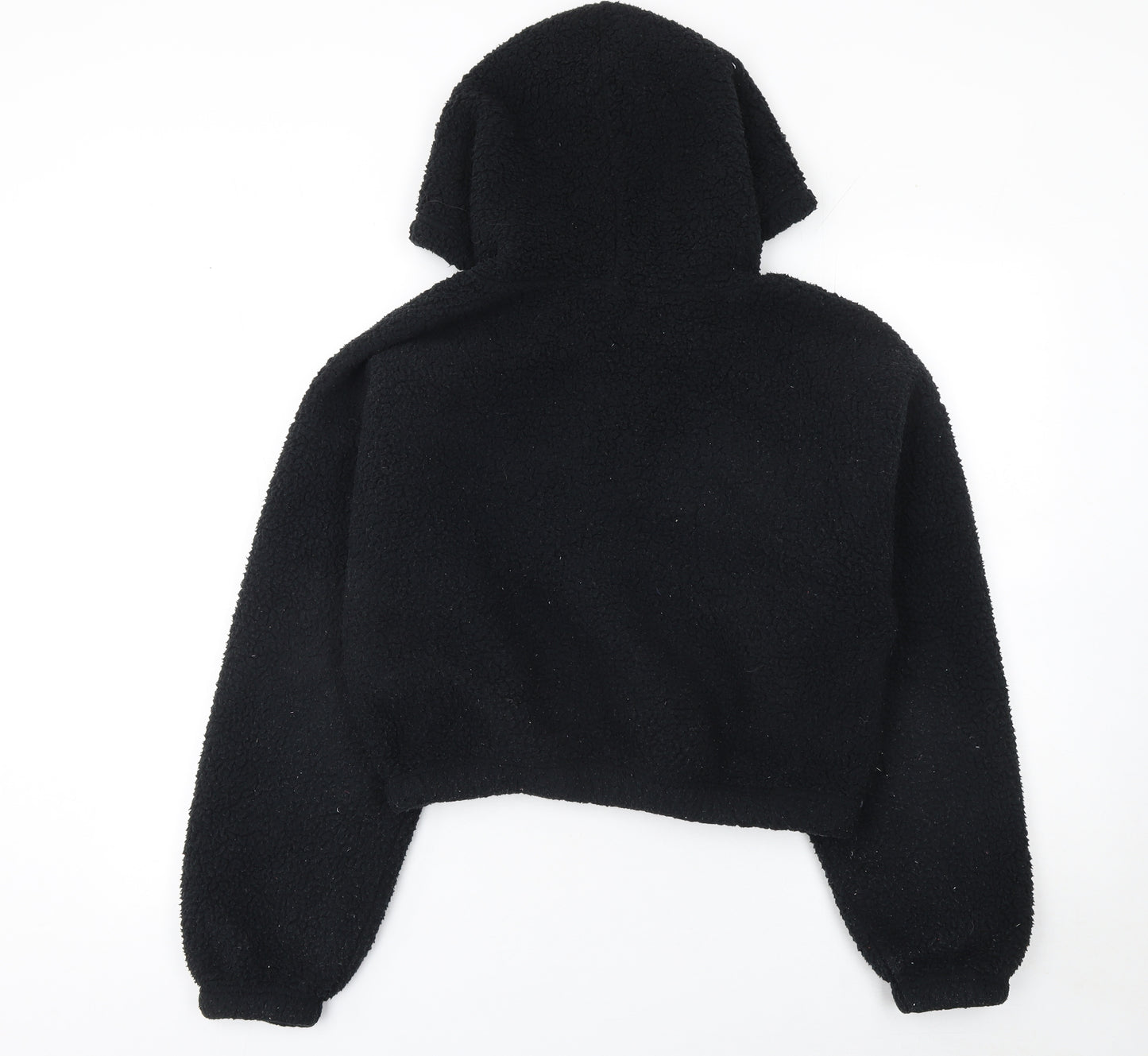 Gilly Hicks Womens Black Faux Fur Hooded Pullover Sweatshirt M