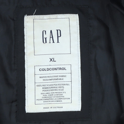 GAP Women's Black XL Puffer Jacket Water Resistant Lined