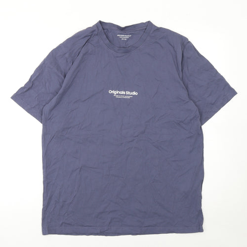 Jack & Jones Men's Blue Originals Studio Cotton T-Shirt Size L