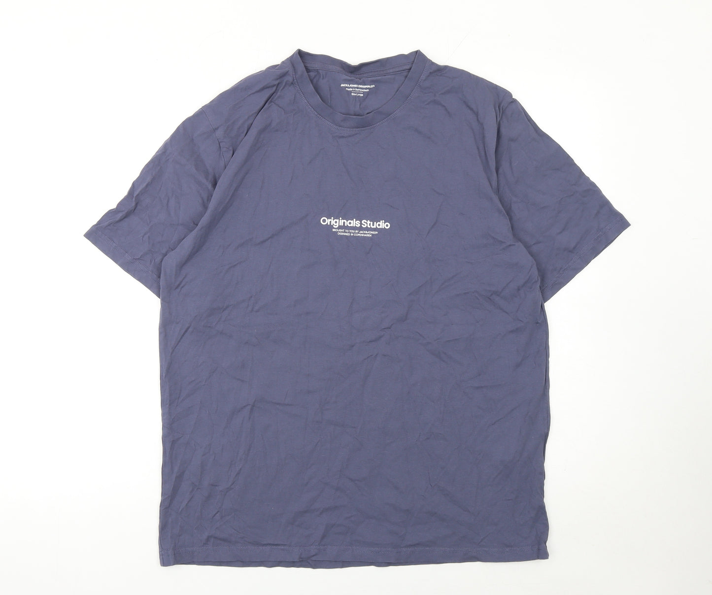 Jack & Jones Men's Blue Originals Studio Cotton T-Shirt Size L