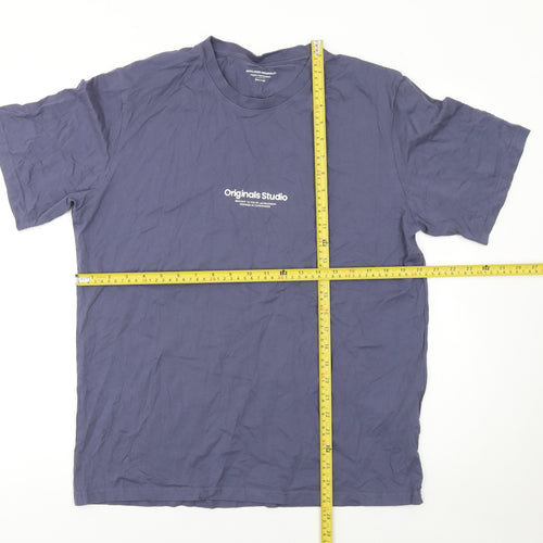 Jack & Jones Men's Blue Originals Studio Cotton T-Shirt Size L