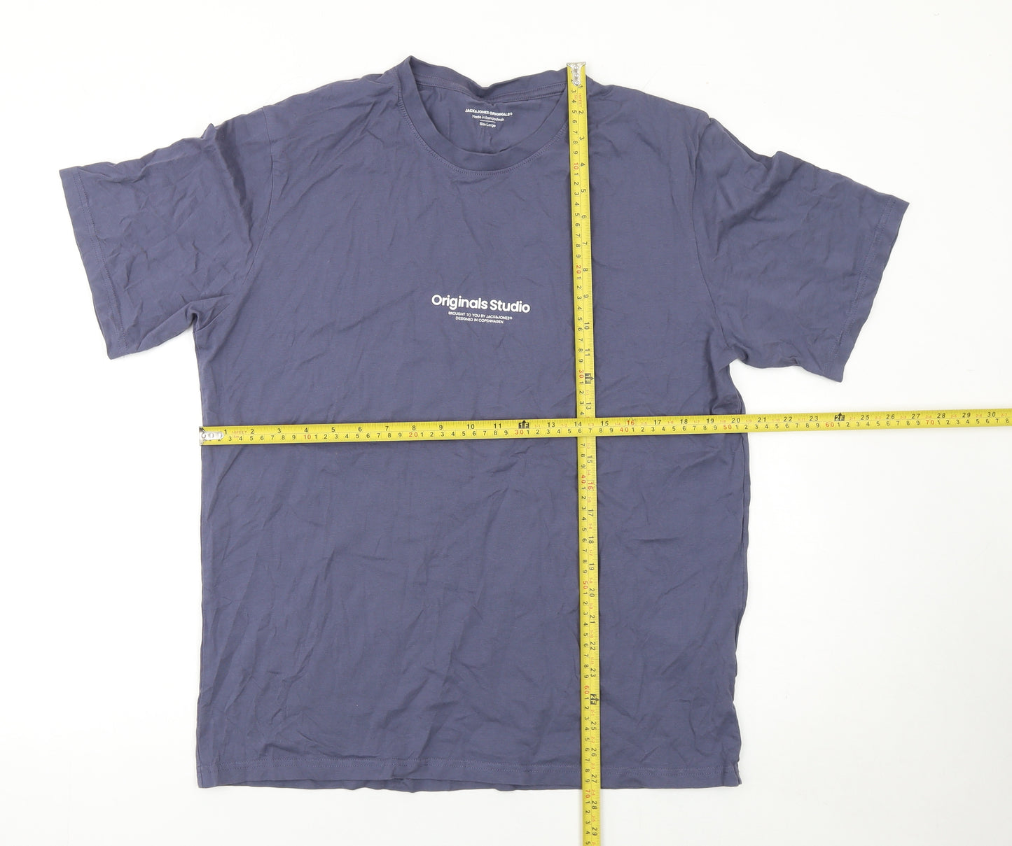 Jack & Jones Men's Blue Originals Studio Cotton T-Shirt Size L