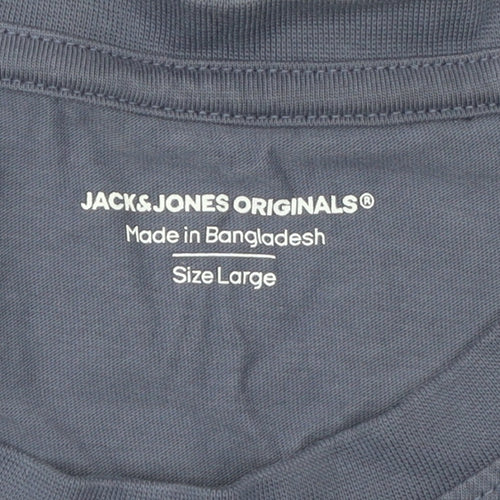 Jack & Jones Men's Blue Originals Studio Cotton T-Shirt Size L