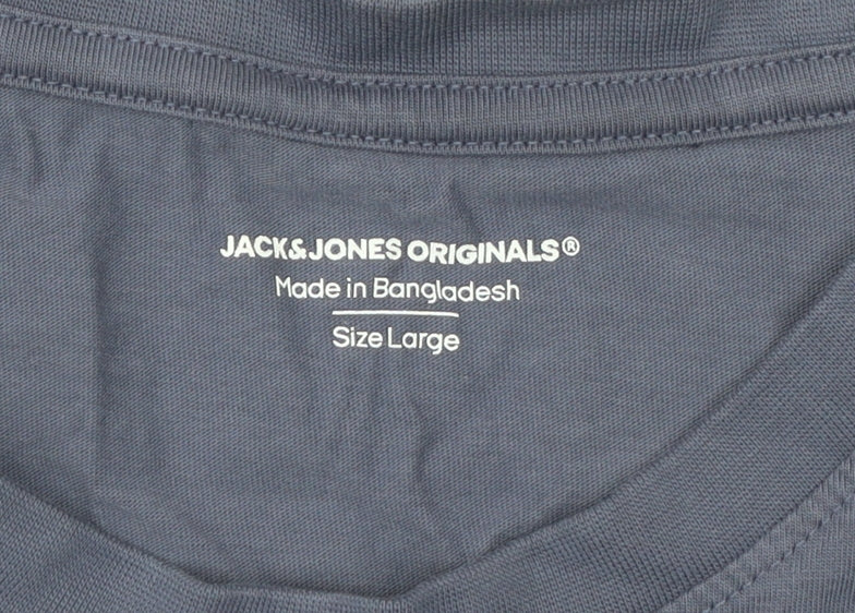 Jack & Jones Men's Blue Originals Studio Cotton T-Shirt Size L