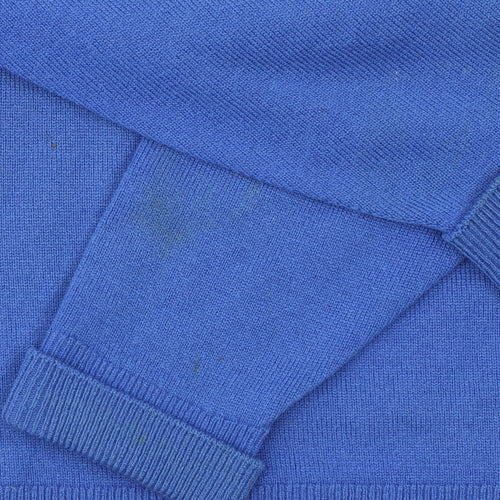 Glenbrae Mens Blue Wool V-Neck Golf Jumper Size L