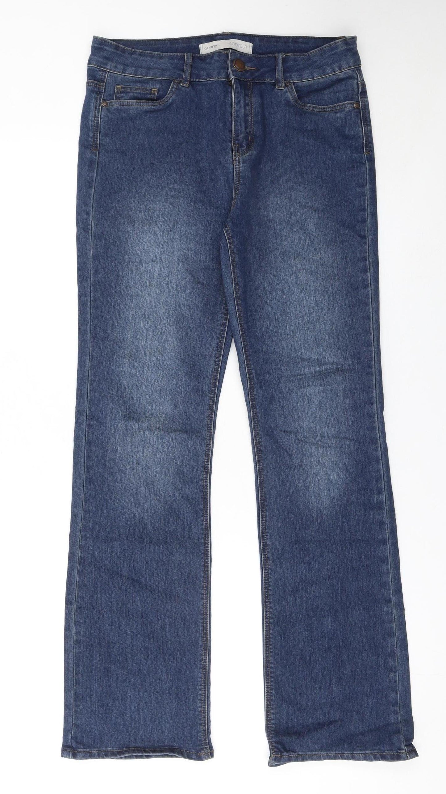 George Women's Blue Bootcut Regular Fit Denim Jeans Size 10
